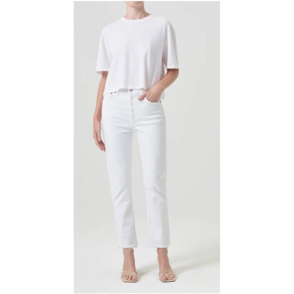 Agolde Women's Crisp White Straight Leg Jeans